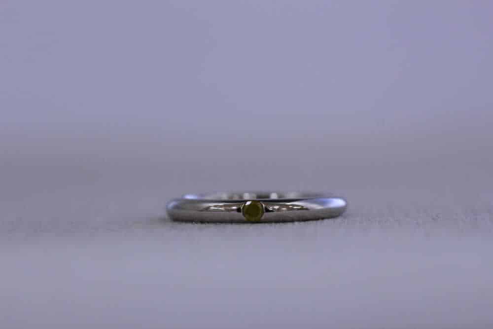 ダイヤのルースを指輪へ埋め込み