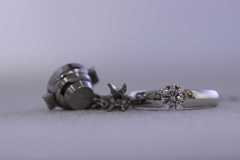 タイピンのダイヤで指輪へ