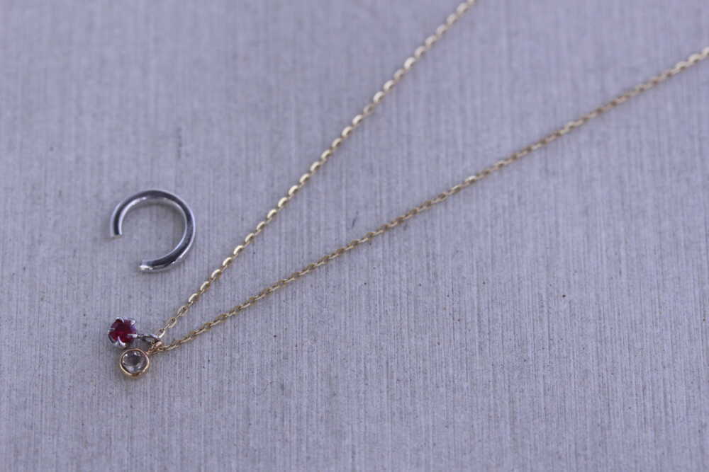 ルビーのベビーリングからネックレストップ