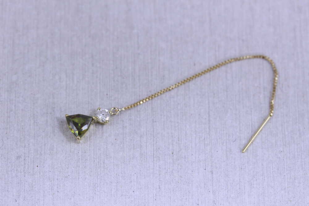 スフェーンの石を片耳用ピアスに