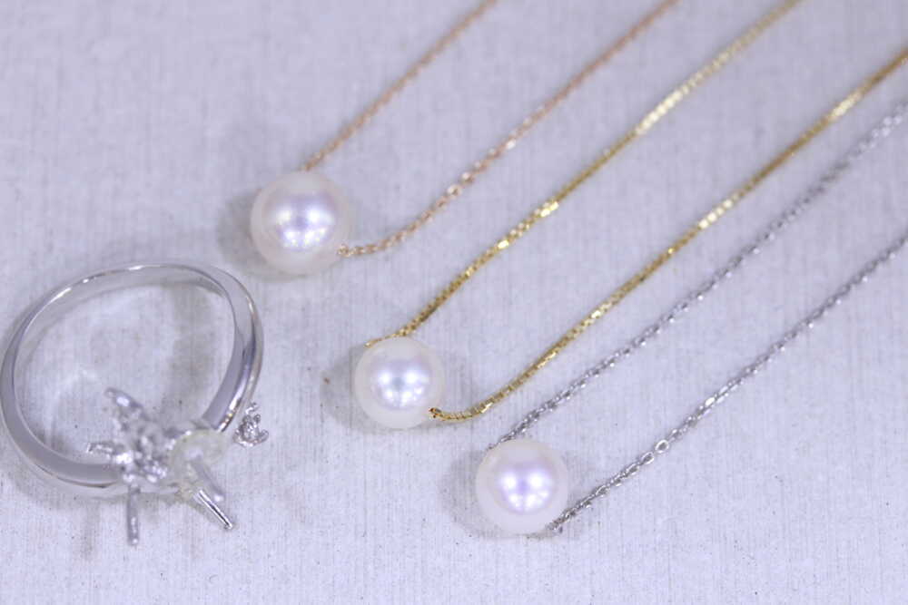 パールの指輪のパールでネックレスに