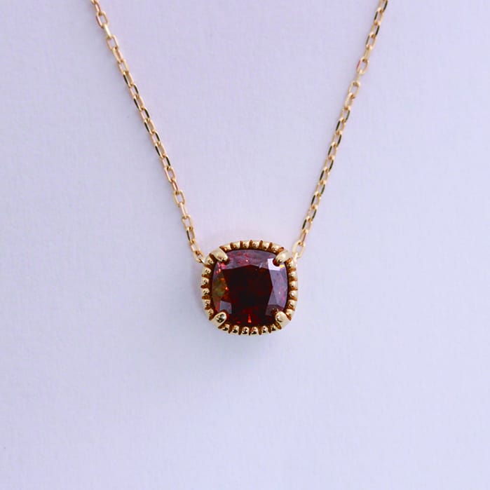 
ブラウン・オレンジダイヤネックレス