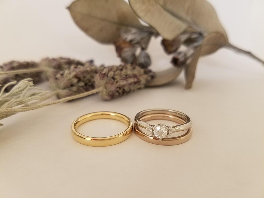 エルドーセレクトブランドゴールドのシンプル結婚指輪『ミルエタニティー』