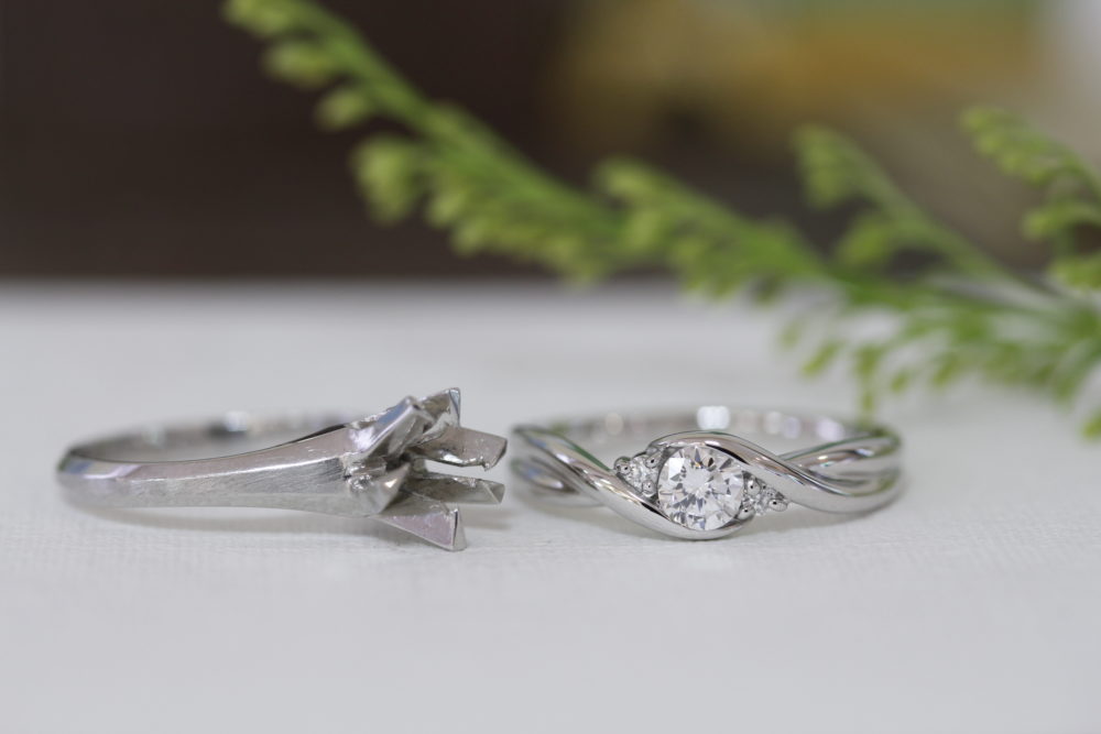 婚約指輪のダイヤを使って普段使いできるデザインへと